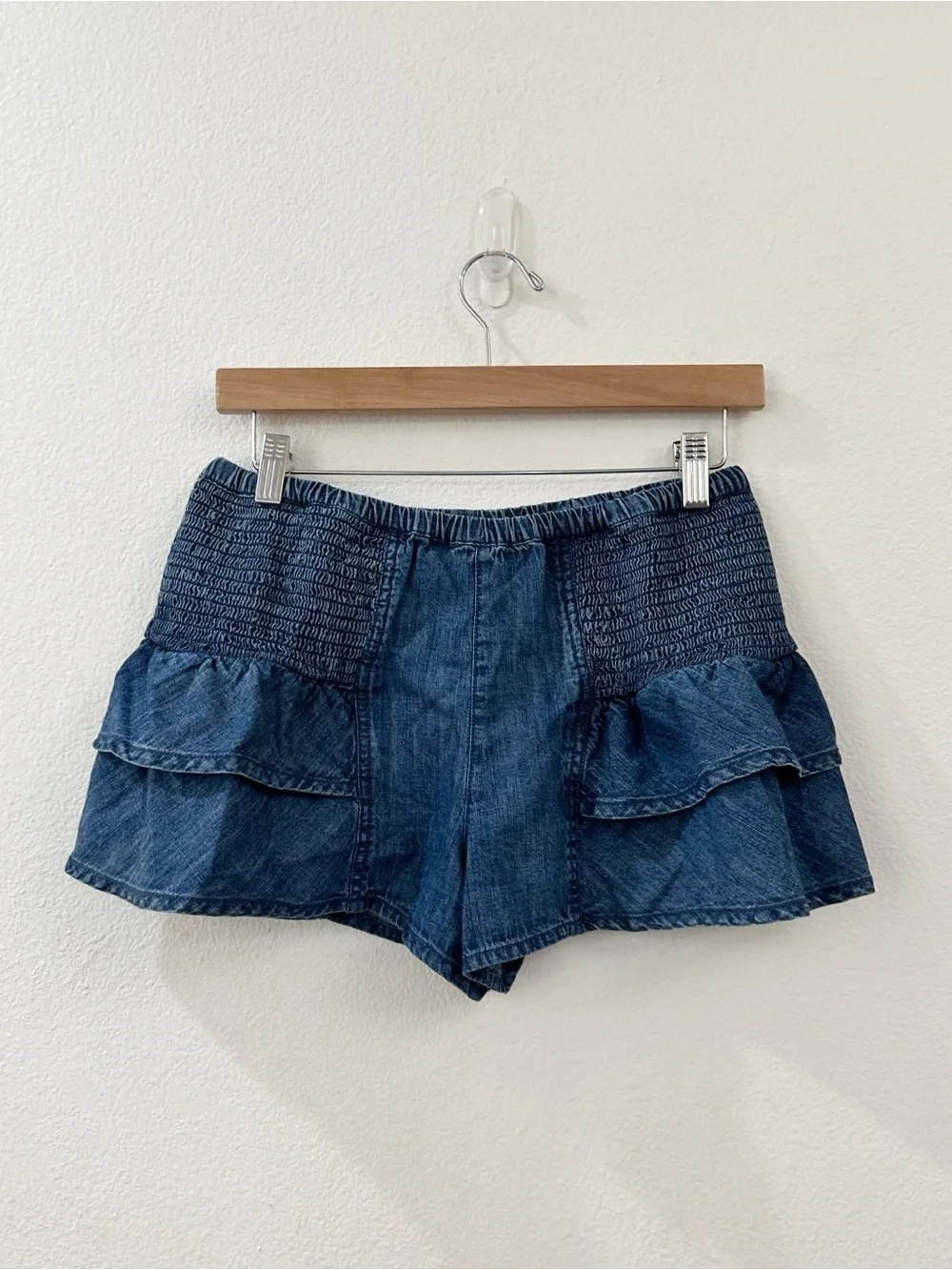 Free People We The Free Alani Pull-On Chambray Shorts Size XS